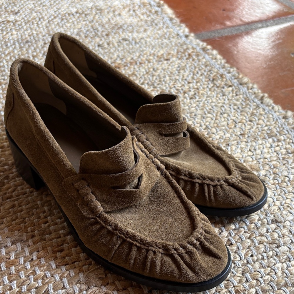 Massimo Dutti Brown Suede Loafers